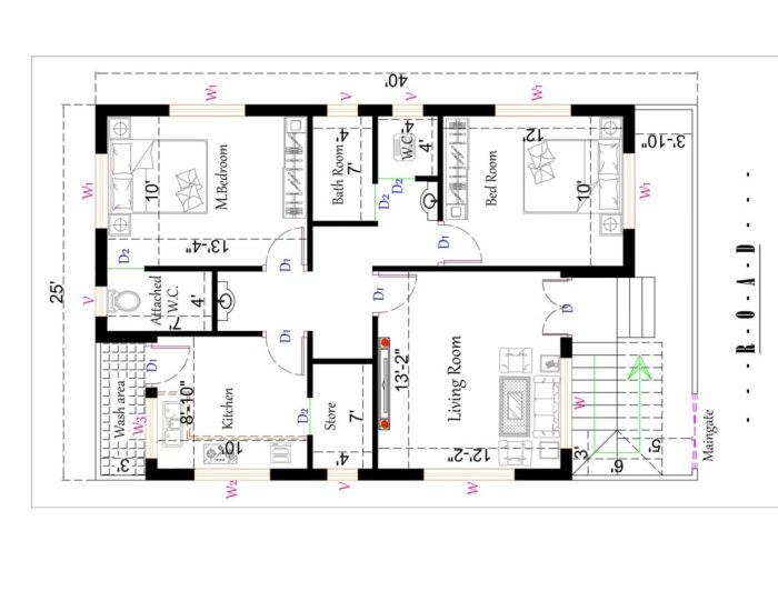 Design for 1000 sq.ft house