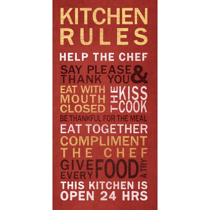 Kitchen rules wall decor