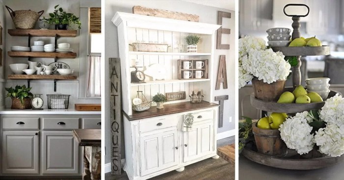 Above kitchen cabinet farmhouse decor