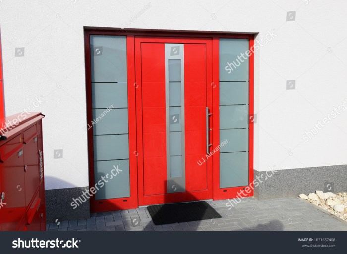 Contemporary house design red front door