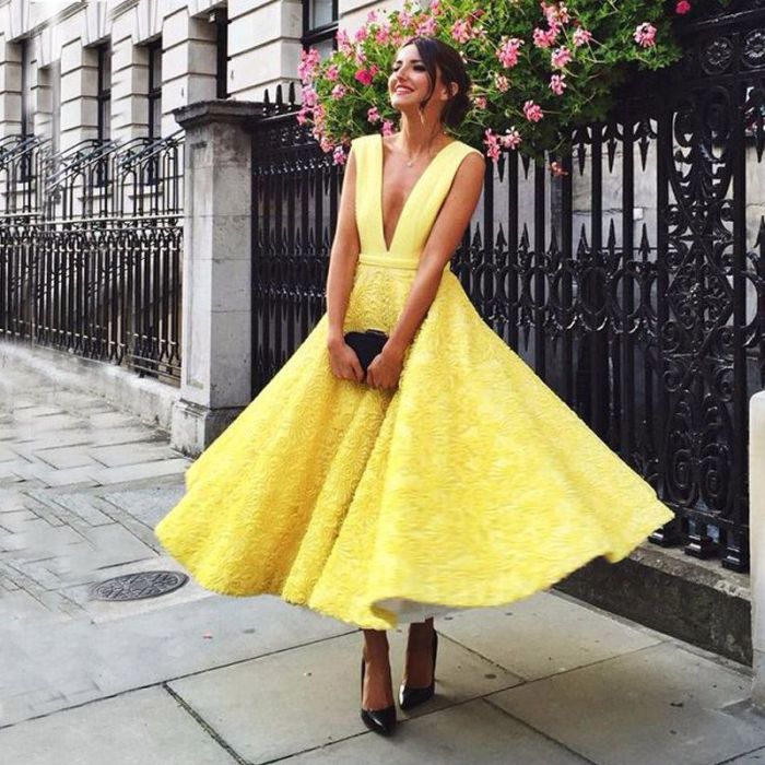 Yellow summer dresses for weddings