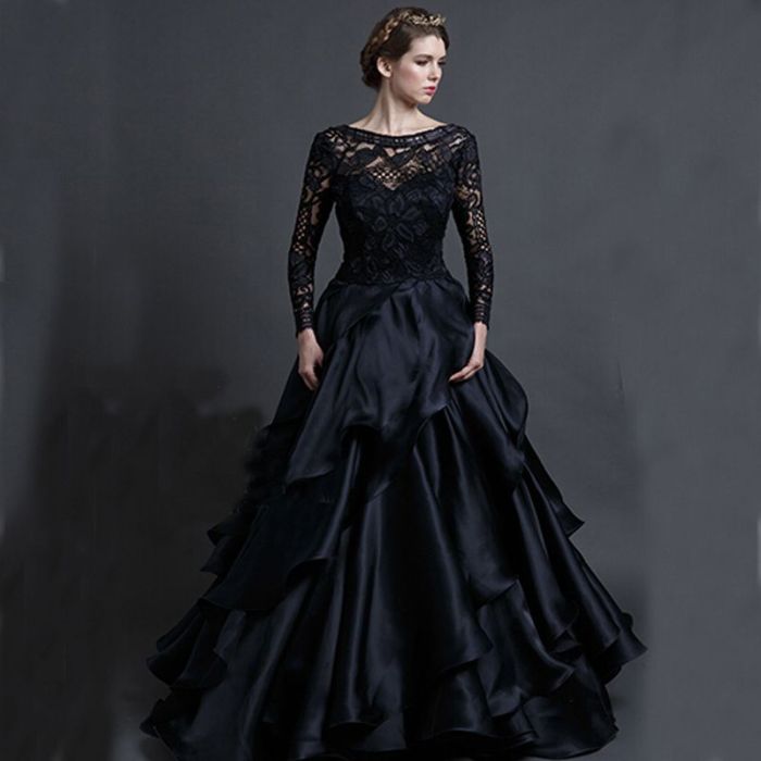 Black winter wedding guest dresses