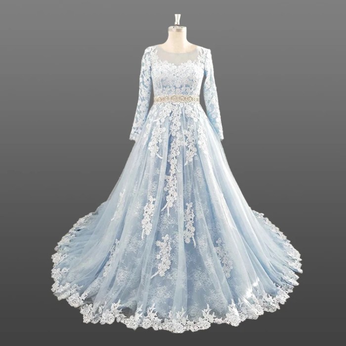 Blue lace wedding guest dress