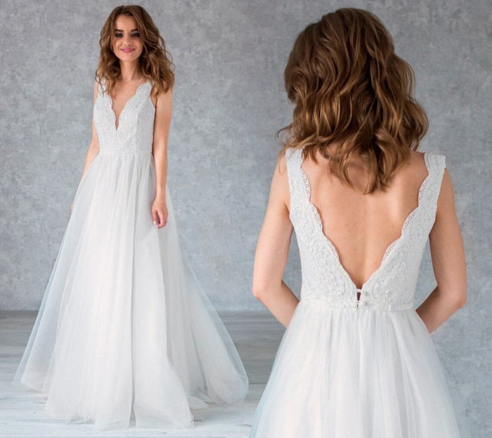 Backless boho wedding dresses