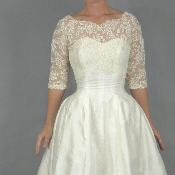 50s wedding dress with sleeves