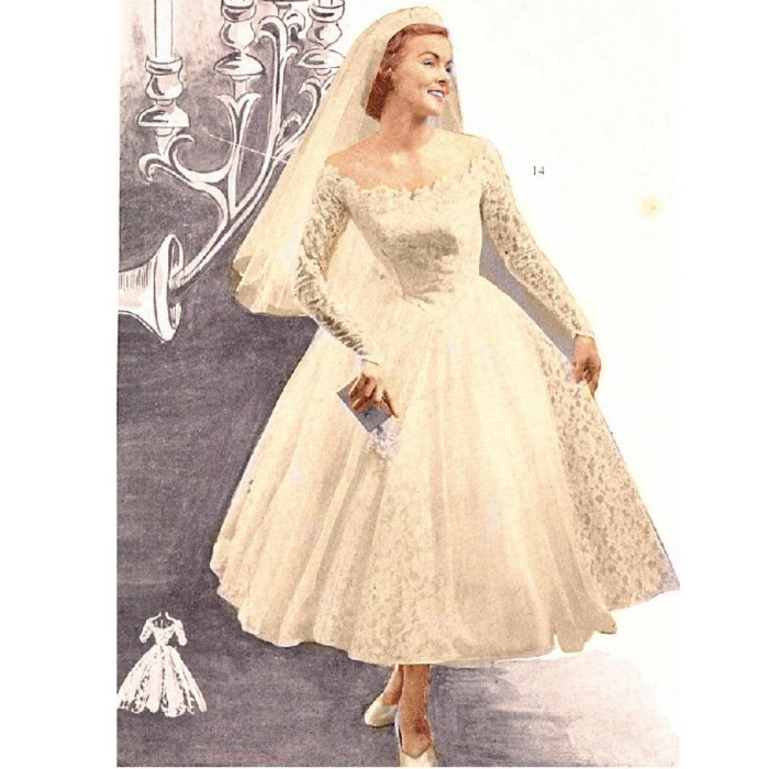 50s wedding dress with sleeves