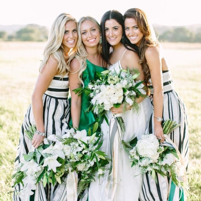 White emerald green wedding dresses