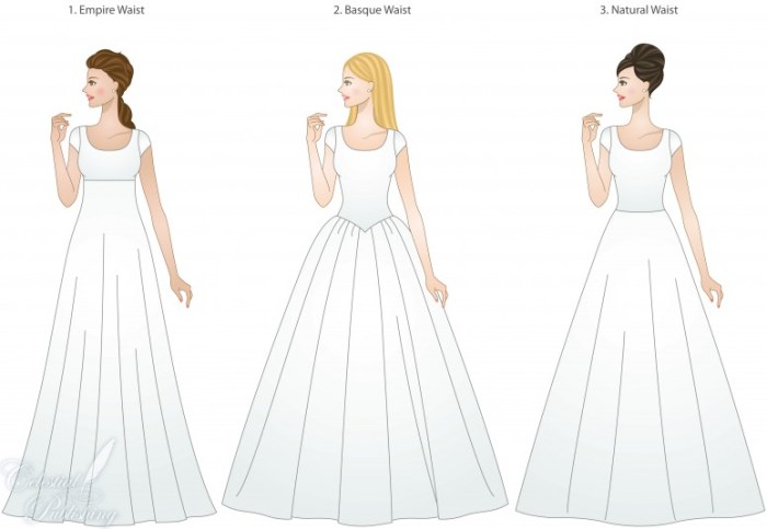 Empire waist a line wedding dresses